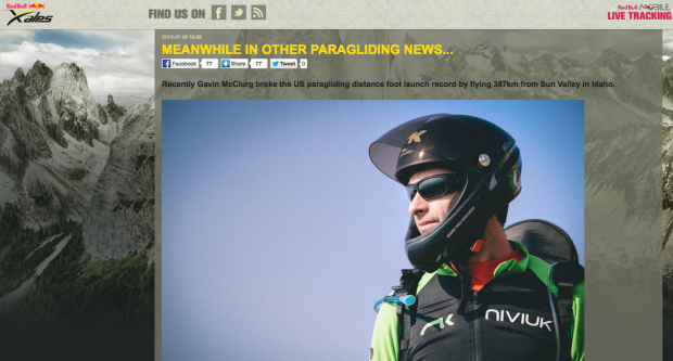 Story gets picked up by Red Bull X-Alps