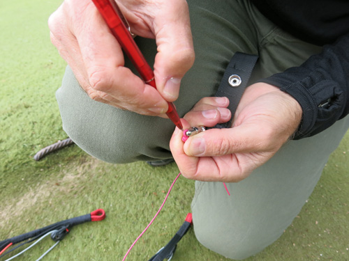 Mark your spot, untie, retie- presto!